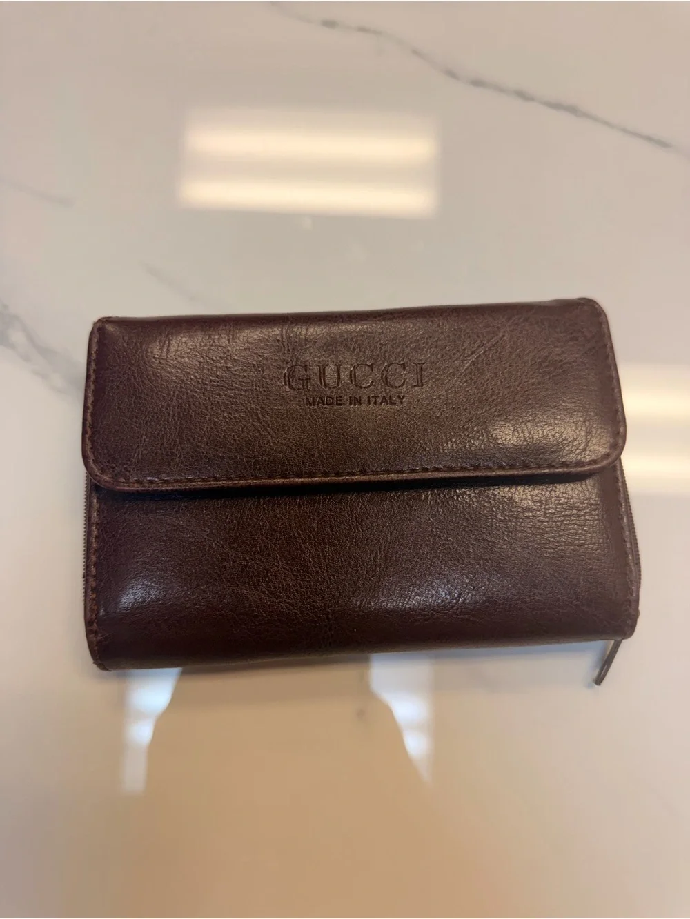 Gucci Dark Burgundy Leather Card Holder & Wallet